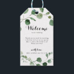 Eucalyptus Modern Calligraphy Wedding Welcome Gift Tags<br><div class="desc">These eucalyptus modern calligraphy wedding welcome gift tags are perfect for a simple wedding. The design features watercolor hand-drawn elegant botanical eucalyptus branches and leaves. These tags are perfect for hotel guest welcome bags and destination weddings.</div>