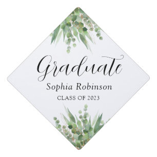Eucalyptus Modern Graduation Cap Topper
