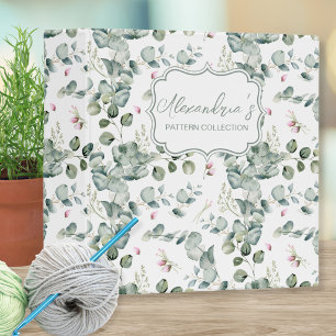 Eucalyptus Monogram Pattern Keeper 3 Ring Binder