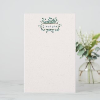 Eucalyptus Monogram Stationery