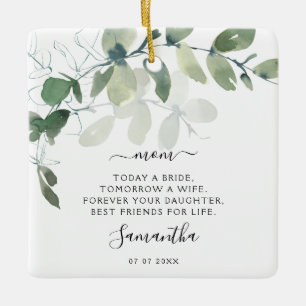 Eucalyptus Mother of the Bride Keepsake Ceramic Ornament