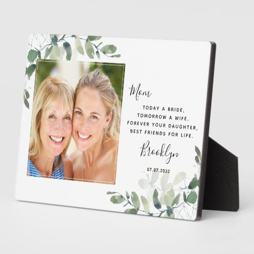 Eucalyptus Mother of the Bride Keepsake  Plaque