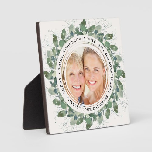 Eucalyptus Mother of the Bride Photo Keepsake Plaque