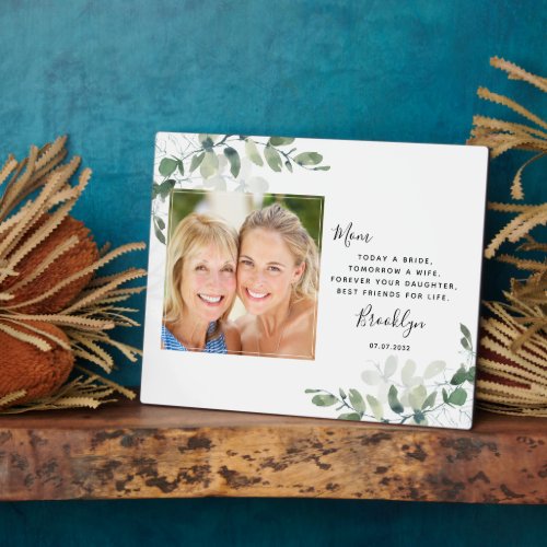 Eucalyptus Mother of the Bride Wedding Gift Plaque