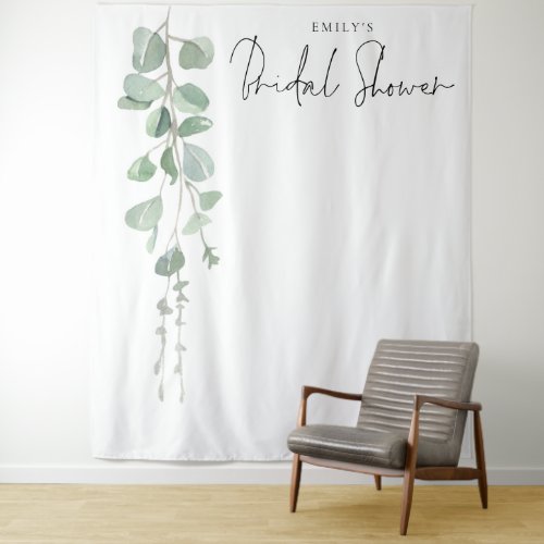 Eucalyptus Name Bridal Shower Photo Background Tapestry