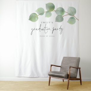 Eucalyptus Name Graduation Party Photo Backdrop