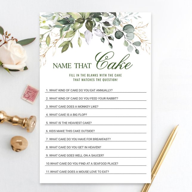 Eucalyptus Name That Cake Bridal Shower Game (Creator Uploaded)