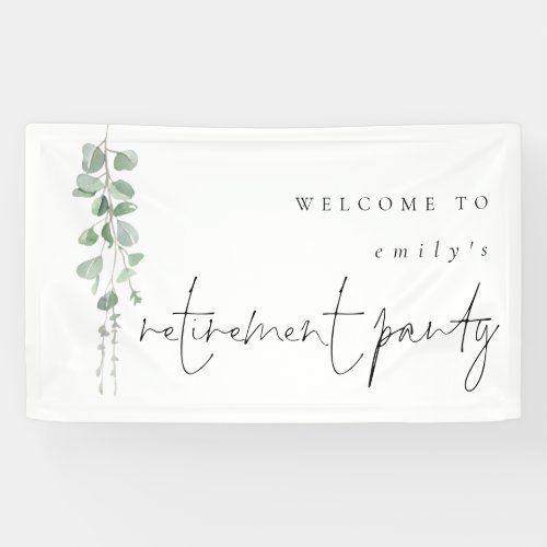 Eucalyptus Name Welcome Retirement Party Banner