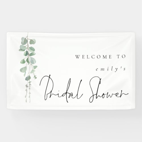 Eucalyptus Name Welcome to Bridal Shower Banner