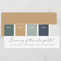 Eucalyptus Navy & Gold Wedding Color Palette Card