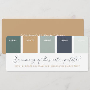 Eucalyptus Navy & Gold Wedding Color Palette Card