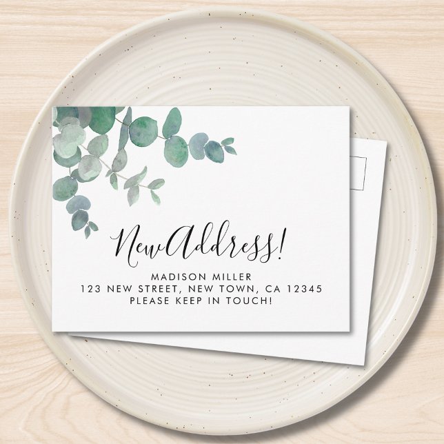 Eucalyptus New Address Moving Announcement Postcard (Creator Uploaded)