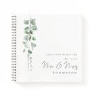 Eucalyptus New Mr Mrs Name Wedding Guest Book