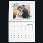 Eucalyptus Newlywed Wedding Photography Collage Calendar<br><div class="desc">Simple Minimalist Eucalyptus Frame Wedding Monogrammed Calendar with photo collage. Perfect for your spring or summer garden or outdoor themed wedding theme. In a soft subtle muted color palette of teal aqua greens, pastel mint, dusty blue grays, and simple classic white. The elegant fonts can be changed by customizing further....</div>