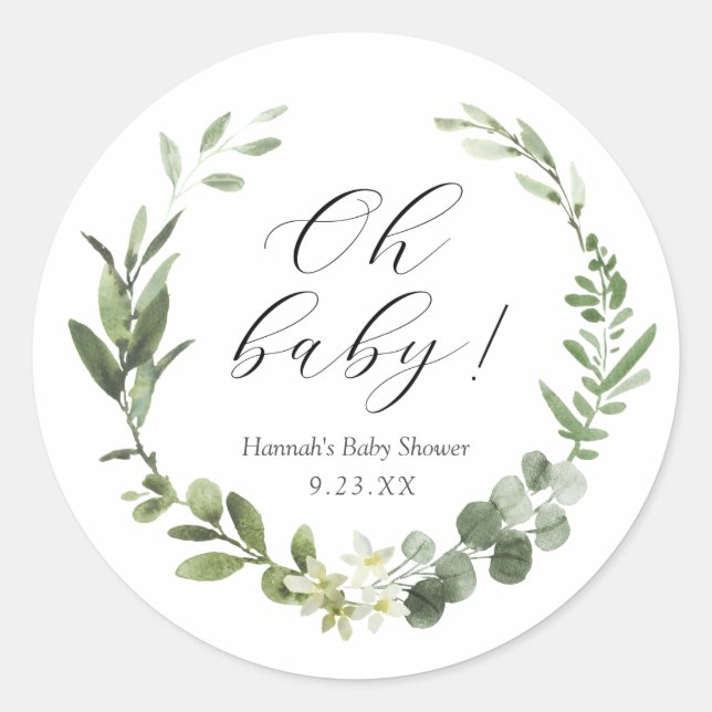 Eucalyptus Oh Baby Classic Round Sticker (Front)