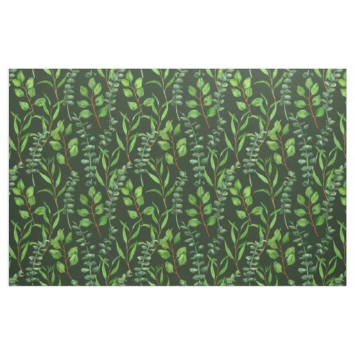 Eucalyptus  on dark green fabric