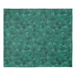 Eucalyptus on green duvet cover