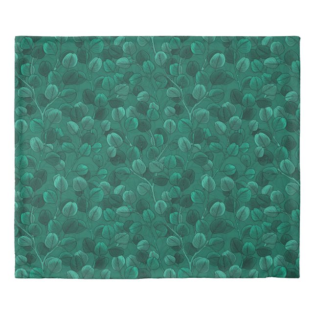 Eucalyptus on green duvet cover (Front)