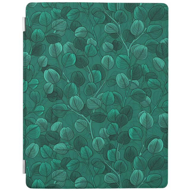 Eucalyptus on green iPad smart cover (Front)