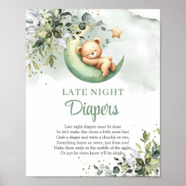 Eucalyptus over the moon gender neutral late night poster