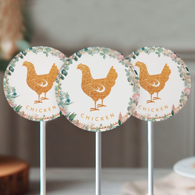 Eucalyptus Pampas Proteas Chicken Meal Choice  Classic Round Sticker (Creator Uploaded)