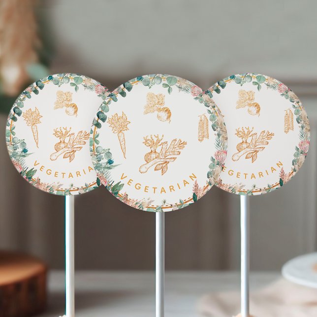 Eucalyptus Pampas Proteas Vegetarian Meal Choice  Classic Round Sticker (Creator Uploaded)