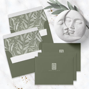 Eucalyptus Pattern Green ID901 Envelope