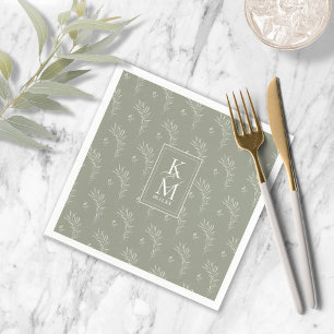 Eucalyptus Pattern Green ID901 Napkins
