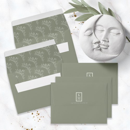 Eucalyptus Pattern Sage Green ID901 Envelope