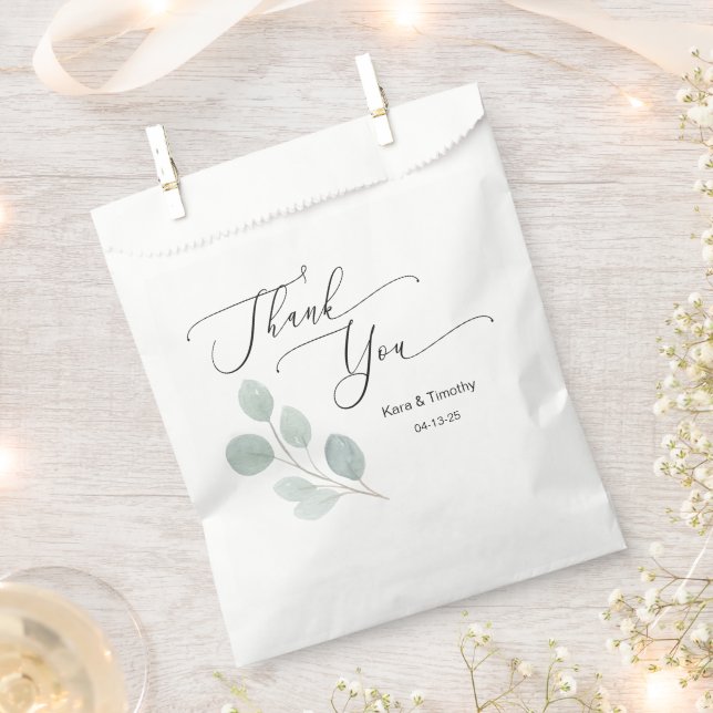 Eucalyptus Personalized Favor Bag (Clipped)
