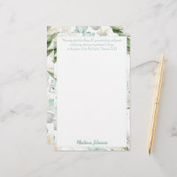 Eucalyptus Personalized Scripture Stationery