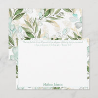 Eucalyptus Personalized Scripture Stationery