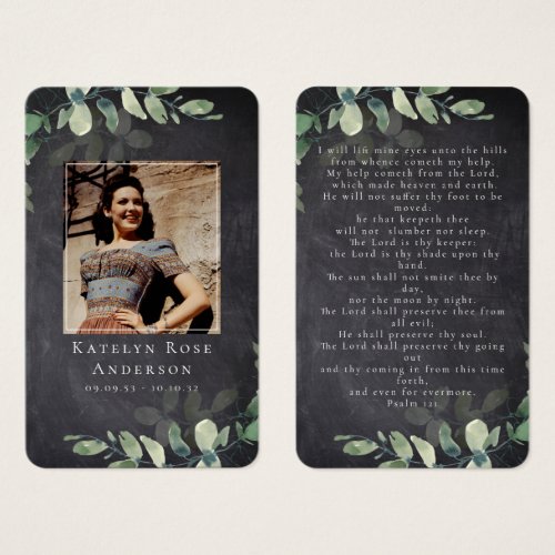 Eucalyptus Photo Funeral Memorial Prayer Card