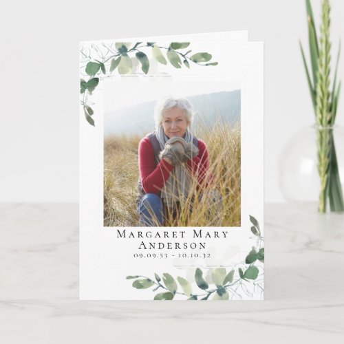 Eucalyptus Photo Funeral Memorial Service