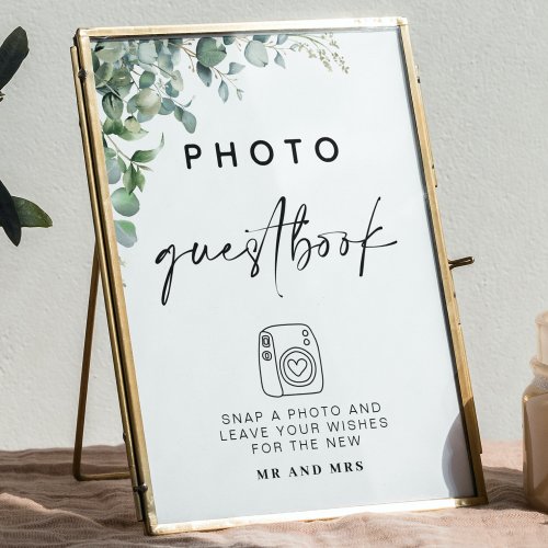 Eucalyptus Photo Guestbook  Modern Wedding Sign