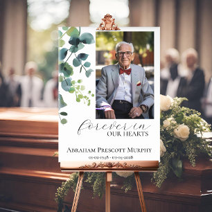 Eucalyptus Photo Memorial Funeral Poster 24x36”