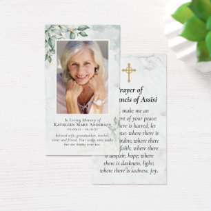 Eucalyptus Photo Memorial Prayer Card