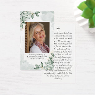 Eucalyptus Photo Memorial Prayer Card