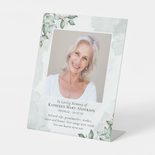 Eucalyptus Photo Memorial Tribute  Pedestal Sign