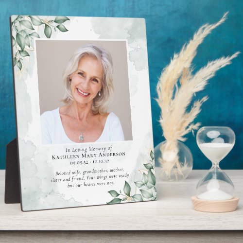 Eucalyptus Photo Memorial Tribute  Plaque