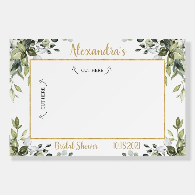 Eucalyptus Photo Prop Frame, Selfie Frame Board (Front)