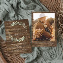 Eucalyptus Photo Rustic Country Wedding Invitation