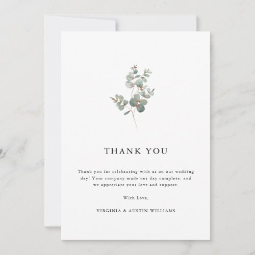 Eucalyptus Photo Thank You Card