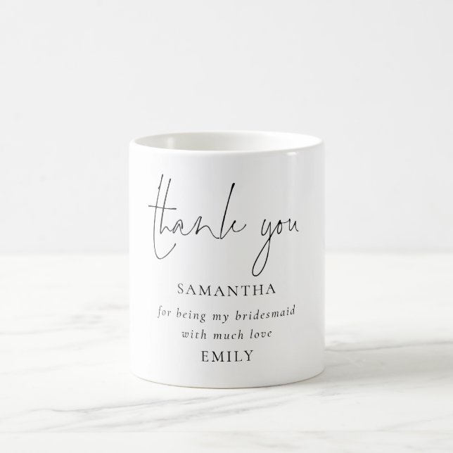 Eucalyptus Photo Thank You for Being Bridesmaid  Coffee Mug (Center)