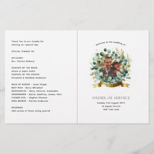 Eucalyptus PHOTO Wedding Program Greenery PAPER