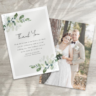 Eucalyptus Photo Wedding Thank You Card
