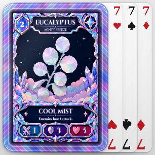 Eucalyptus Plant, Rainbow Foil Art Poker Cards