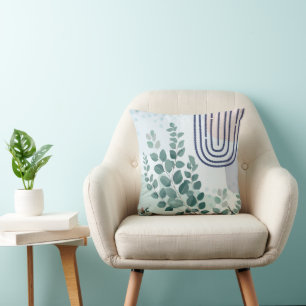 Eucalyptus Praying Mantis Australian Botanical Art Throw Pillow