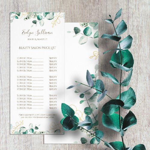 Eucalyptus price list rack card