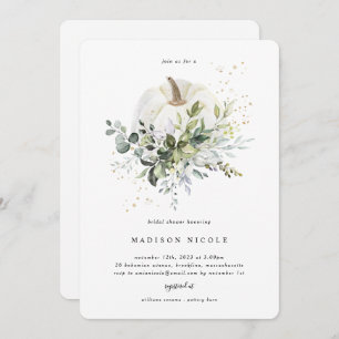 Eucalyptus Pumpkin Bridal Shower Invitation